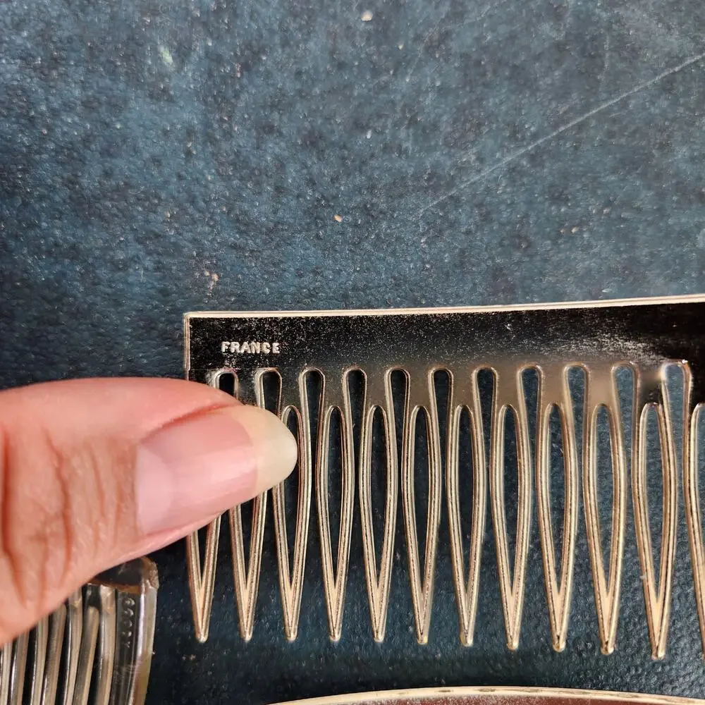 VTG Clear and Gold Hair Comb Accessories USA France Made